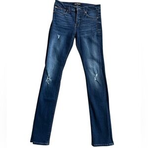 A391 EXPRESS Distressed Skinny jeggings Dark wash sz 4